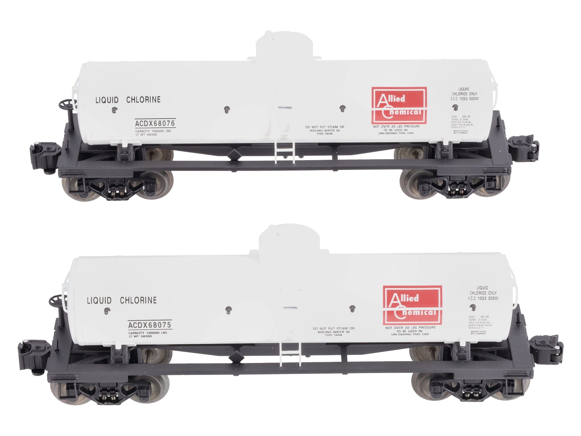 Lionel 6-36913 O Gauge Allied Chem Die-Cast Single Dome Tank 2-Car Set