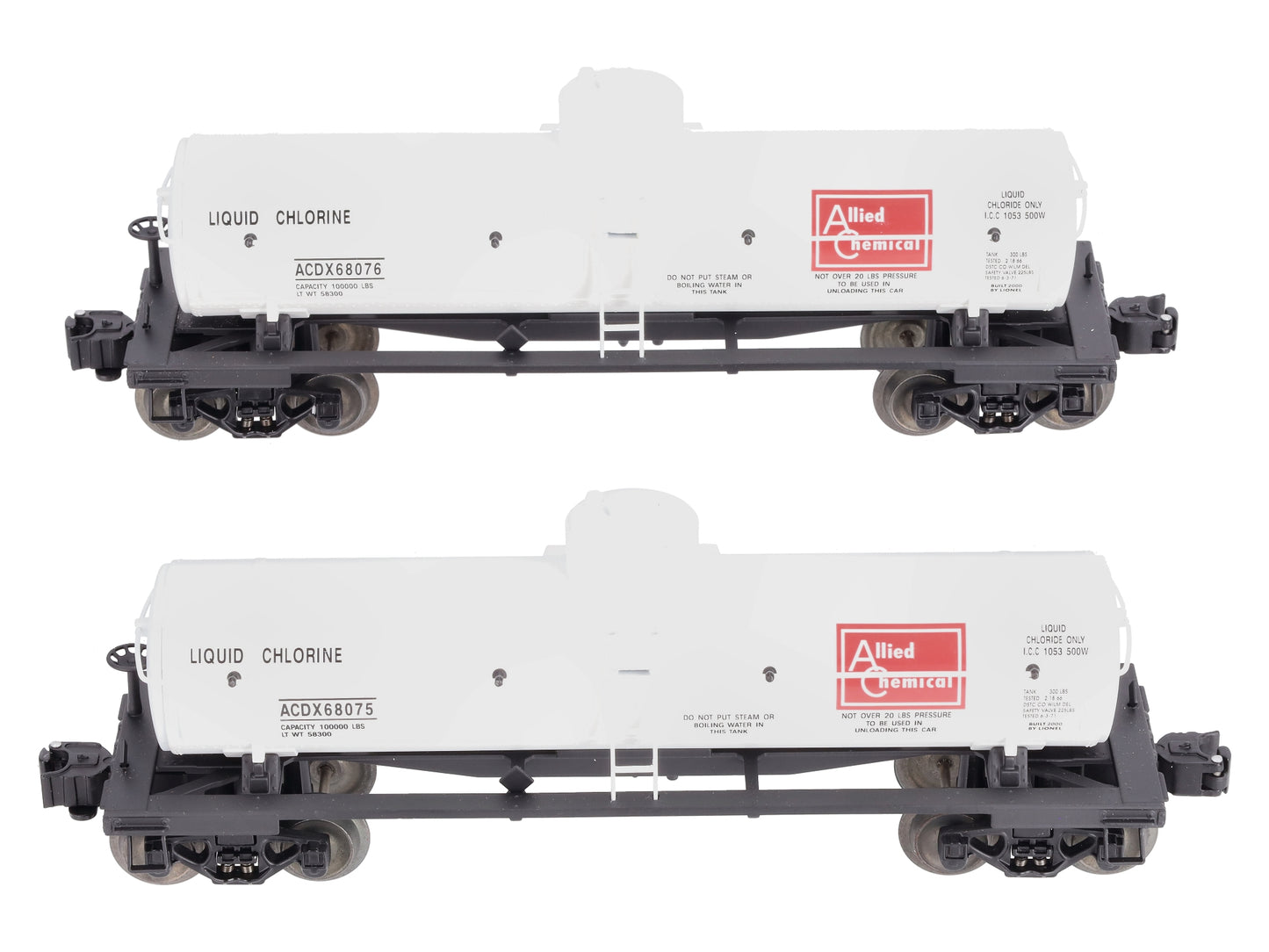 Lionel 6-36913 O Gauge Allied Chem Die-Cast Single Dome Tank 2-Car Set MT/Box