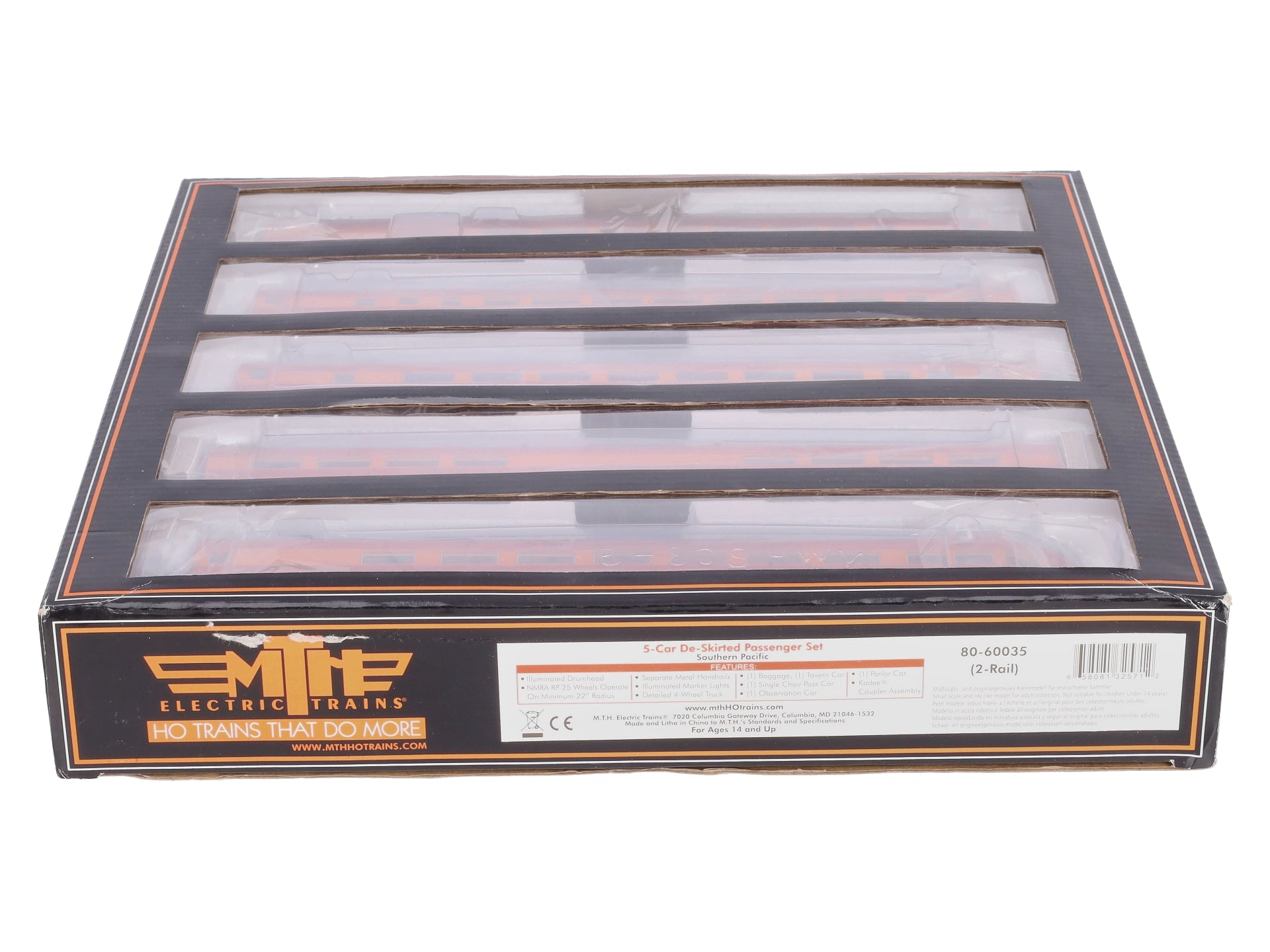 MTH 80-60035 HO Southern Pacific De-Skirted Passenger Car Set (Set of 5)