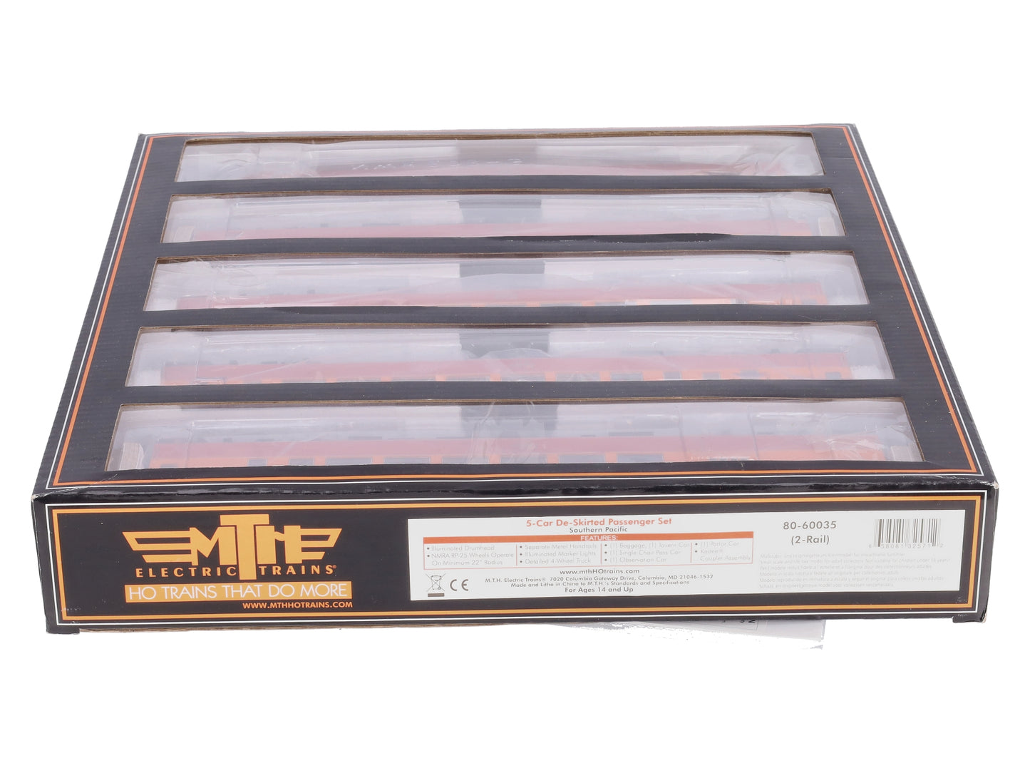 MTH 80-60035 HO Southern Pacific De-Skirted Passenger Car Set (Set of 5)