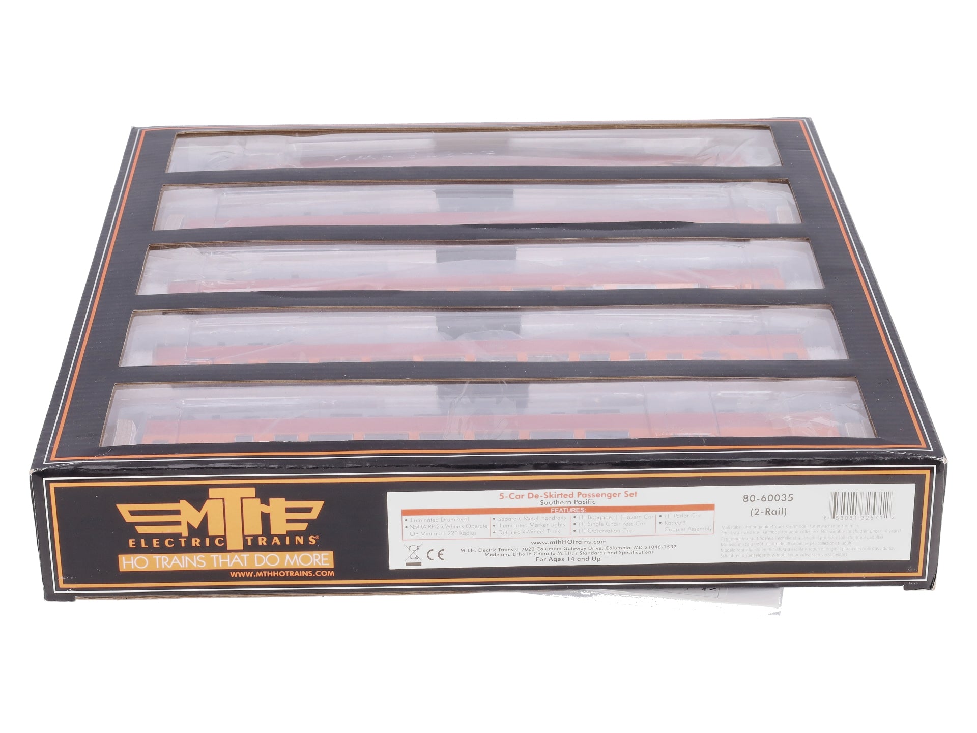 MTH 80-60035 HO Southern Pacific De-Skirted Passenger Car Set (Set of 5)