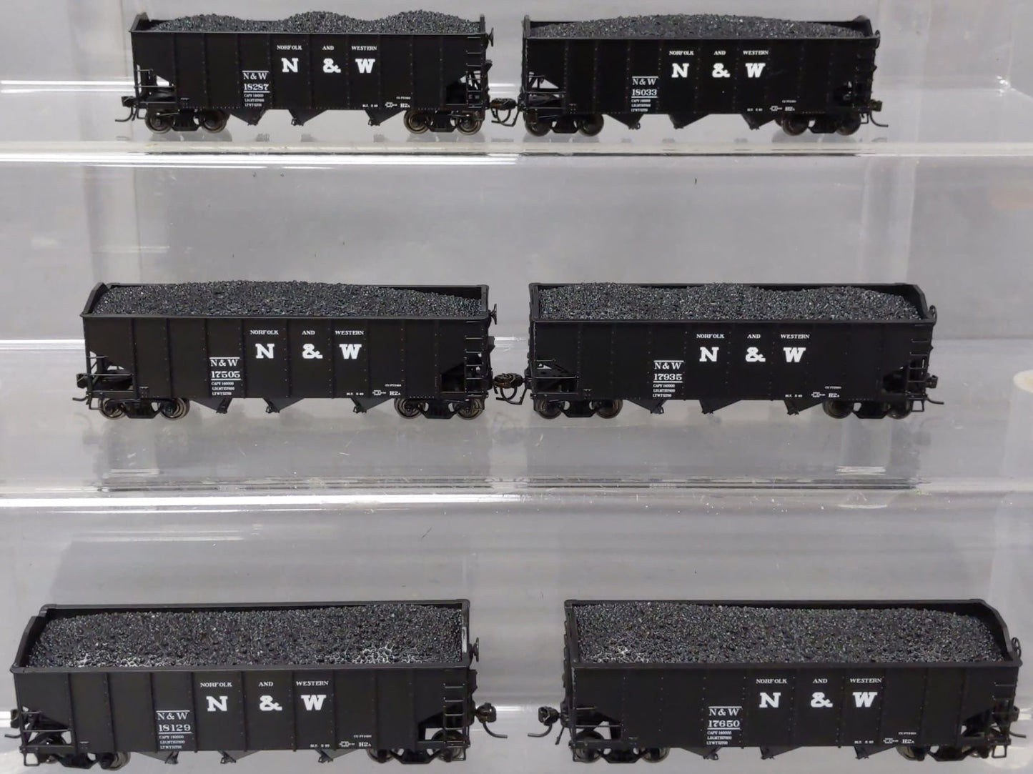 Broadway Limited 1722 HO Norfolk & Western Class H2a 3-Bay Hopper (Set of 6)