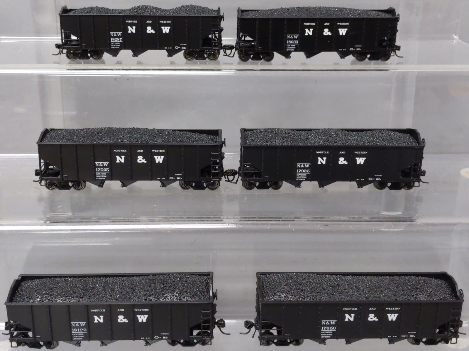 Broadway Limited 1722 HO Norfolk & Western Class H2a 3-Bay Hopper (Set of 6)