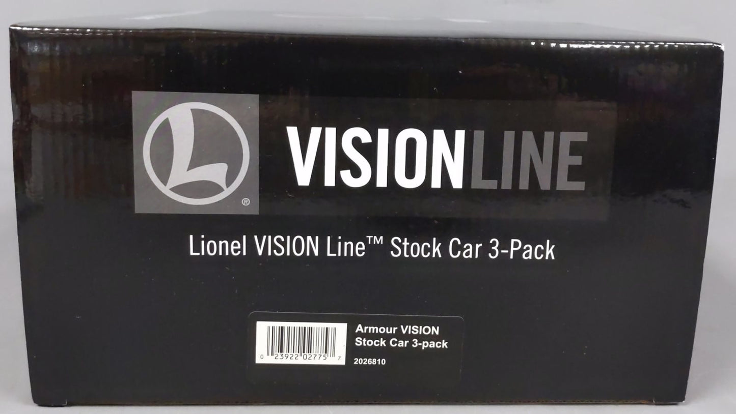 Lionel 2026810 O VISIONLINE Armour Stock Car  (Set of 3)