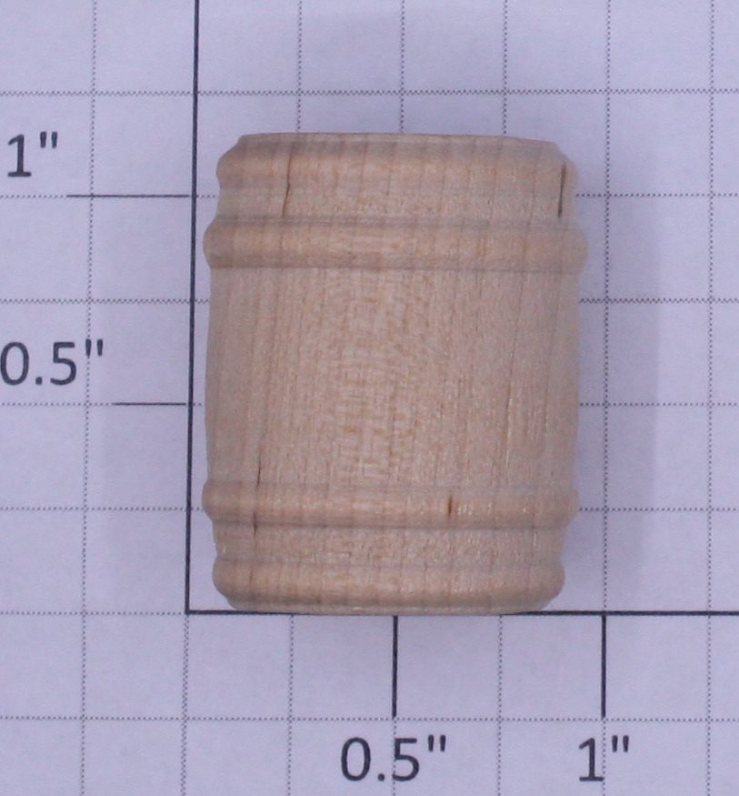 Acme 1000X-1023 Medium Unstained Wooden Pickle Barrel 1 5/32" H x 7/8" OD