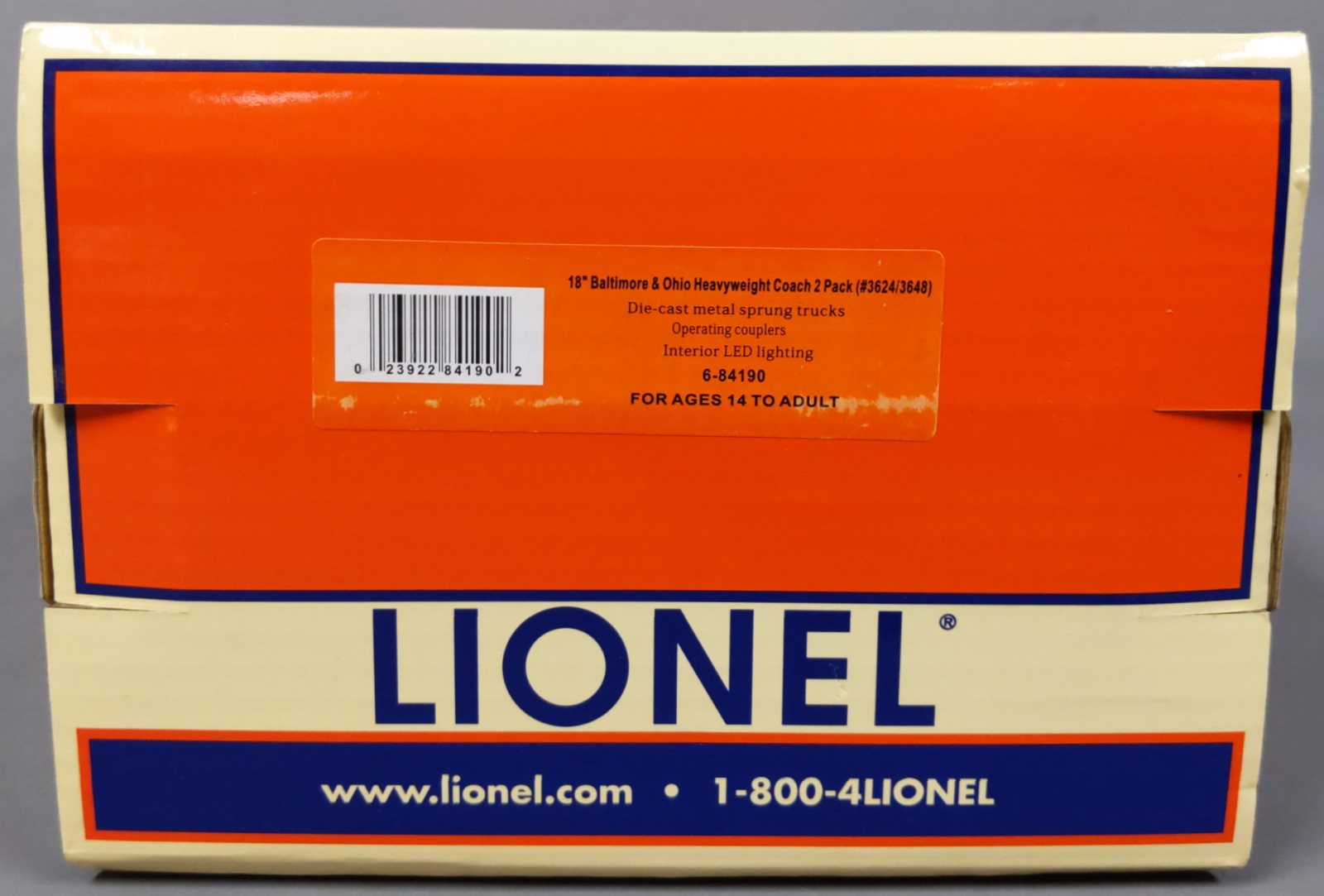 Lionel 6-84190 O Baltimore & Ohio 18'' Heavyweight Coach (Pack of 2)