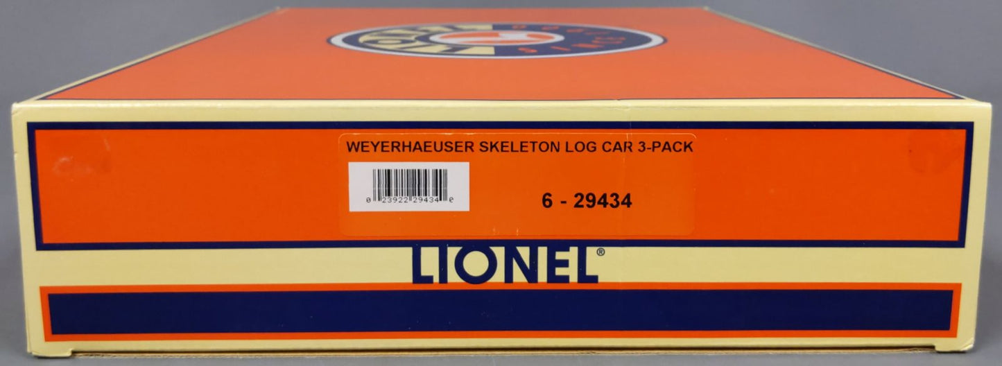 Lionel 6-29434 O Weyerhaeuser Timber Skelton Log Cars (3 Pack) LN/Box