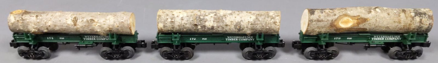 Lionel 6-29434 O Weyerhaeuser Timber Skelton Log Cars (3 Pack) LN/Box