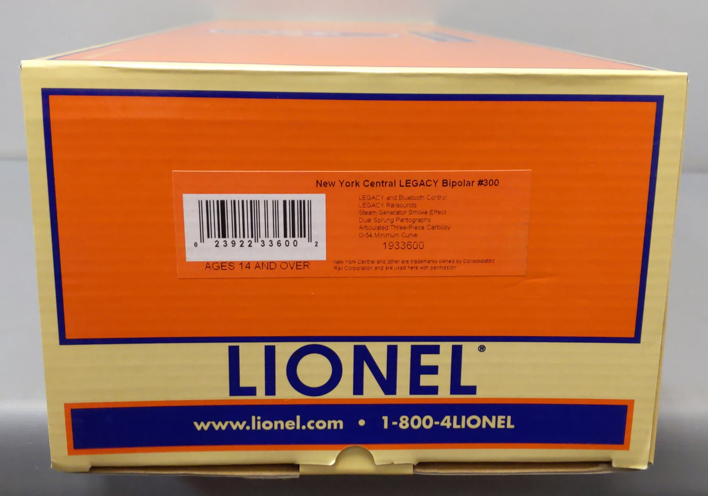 Lionel 1933600 O New York Central Legacy Bipolar Electric Locomotive #300