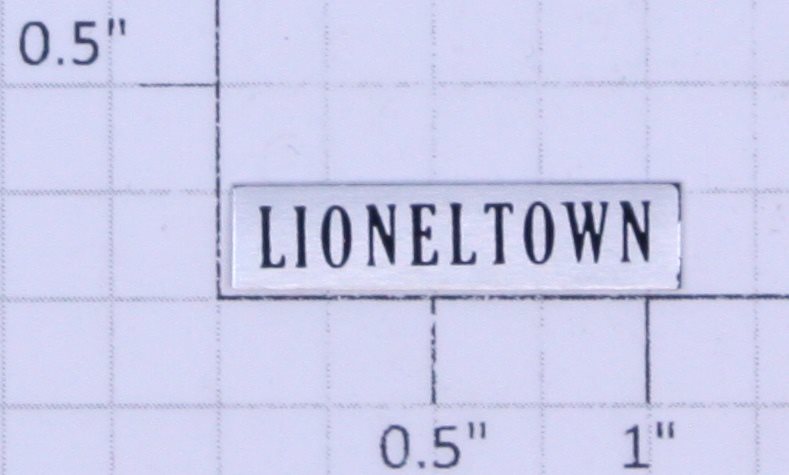 Lionel 127-101 Lioneltown Plate with Adhesive