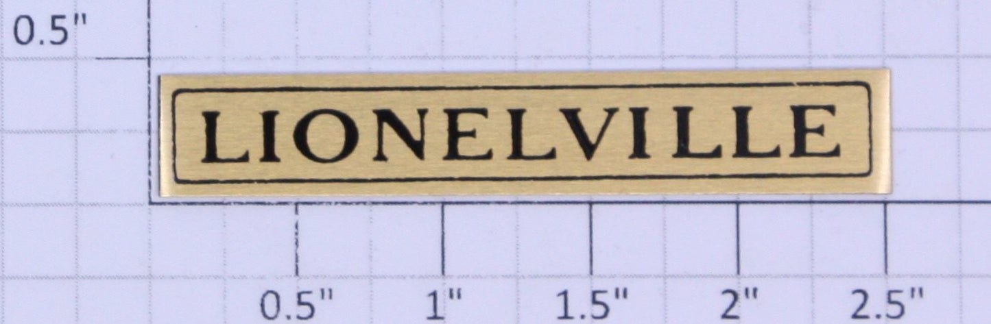 Lionel 126-120 Brass Lionelville Plate with Adhesive