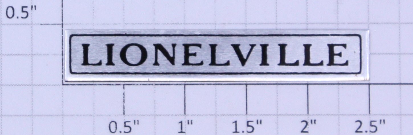 Lionel 126-121 Nickel Lionelville Plate with Adhesive