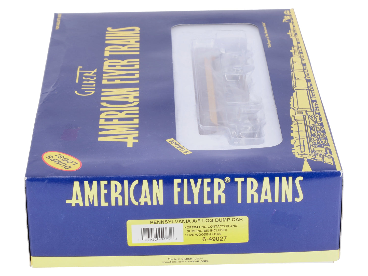 American Flyer 6-49027 S Gauge Operating Pennsylvania Log Dump Car NIB