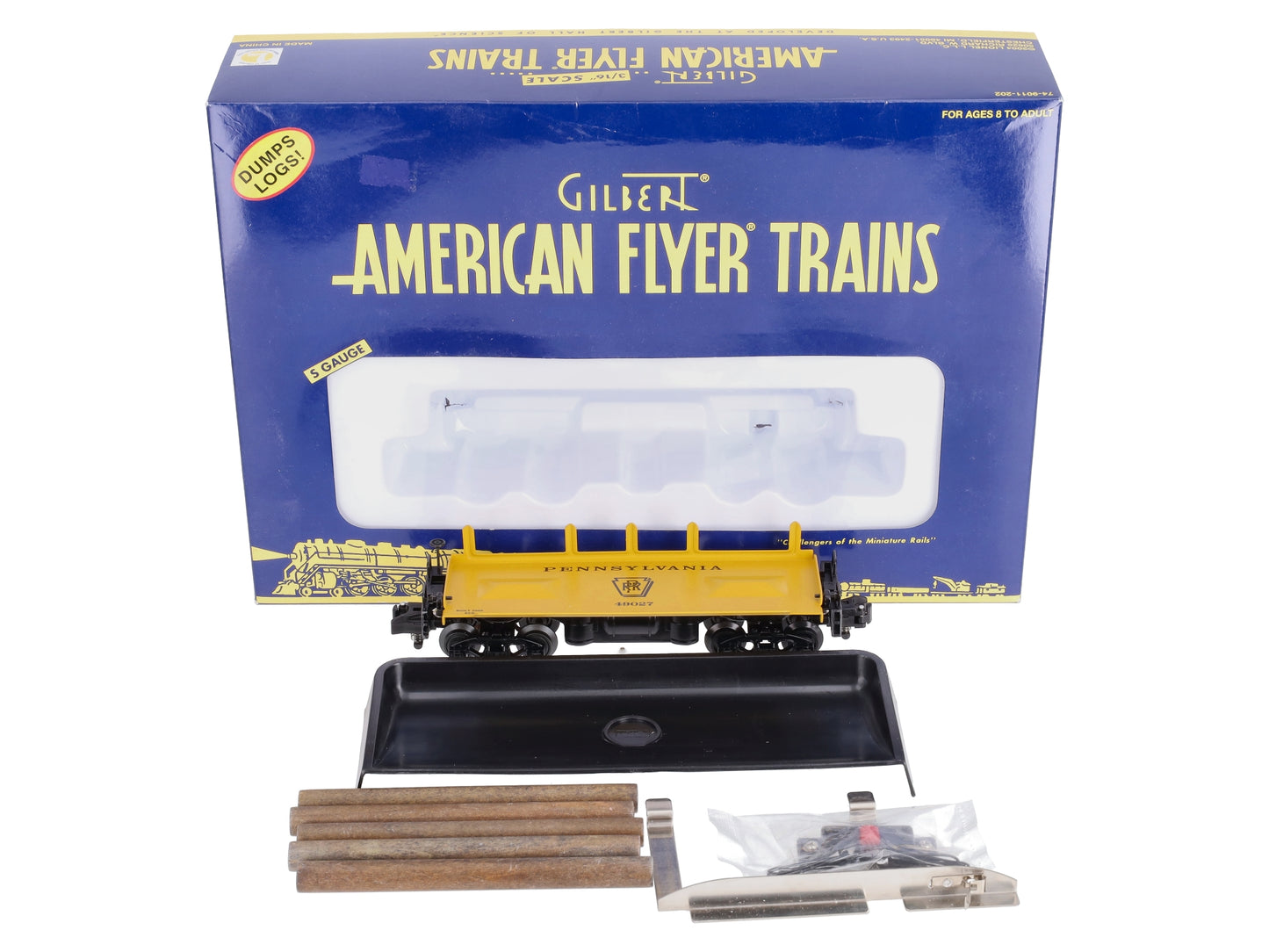 American Flyer 6-49027 S Gauge Operating Pennsylvania Log Dump Car
