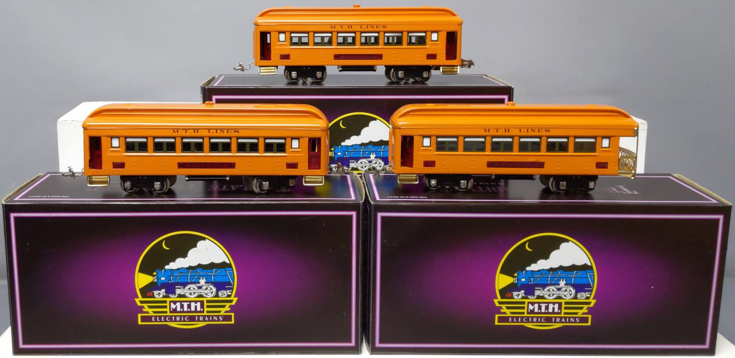MTH 10-8042 O Orange 710 Series Passenger Car Set (Set of 3) LN/Box