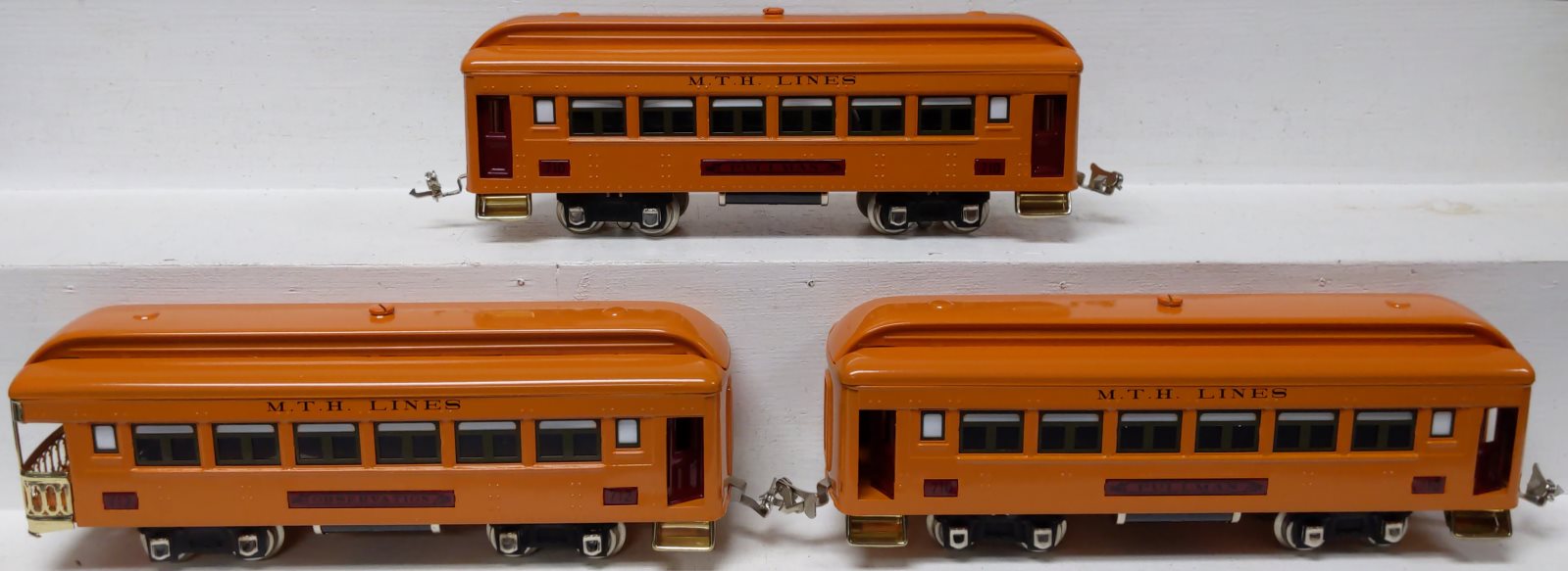 MTH 10-8042 O Orange 710 Series Passenger Car Set (Set of 3) LN/Box