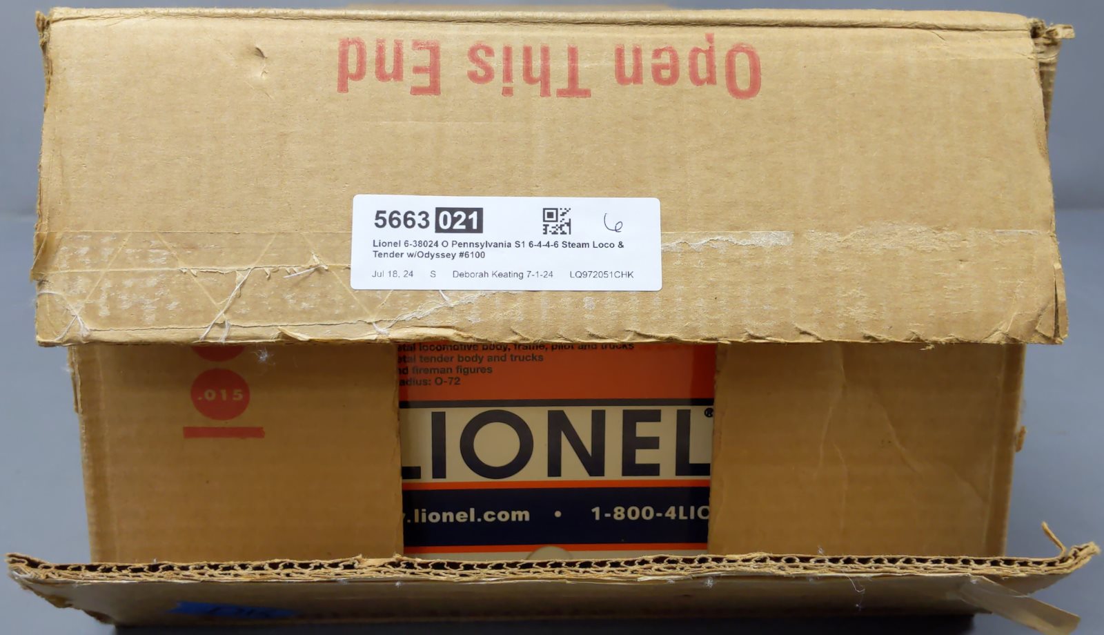 Lionel 6-38024 O Pennsylvania S1 6-4-4-6 Steam Loco & Tender #6100 w/Odyssey LN/Box
