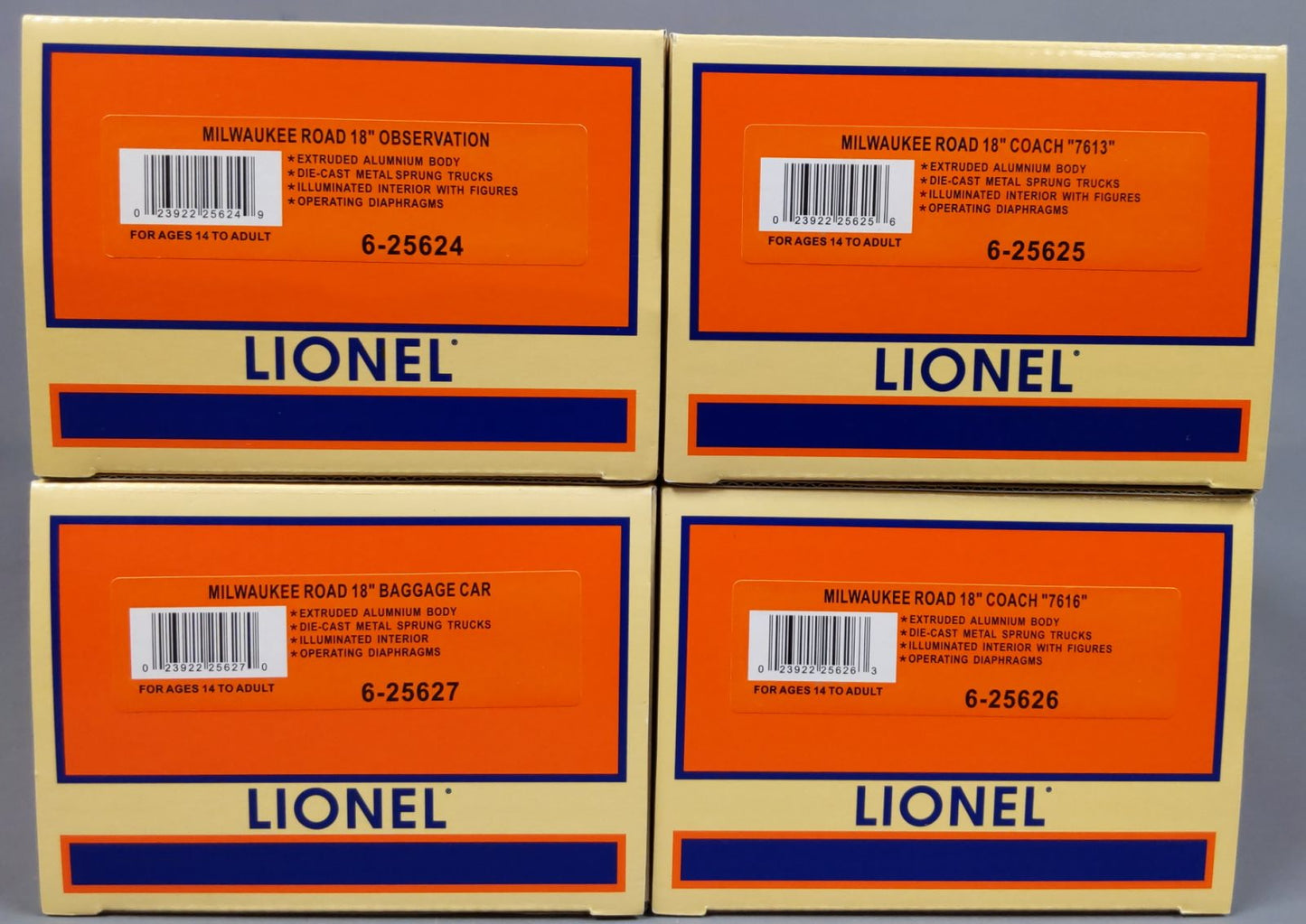 Lionel 6-25622 Milwaukee Road 18" Passenger Car Set