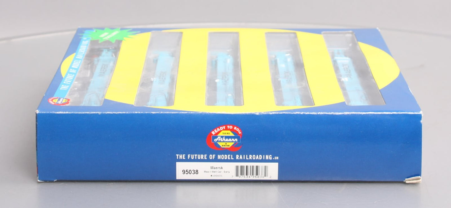 Athearn 95038 HO Maersk Maxi I Well Car/Early Ready-To-Run #100031 (Pack of 5) LN/Box