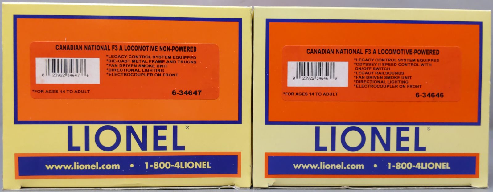 Lionel 6-34645 Canadian National Legacy F3 A-A Diesel Engine Set #9000/#9002