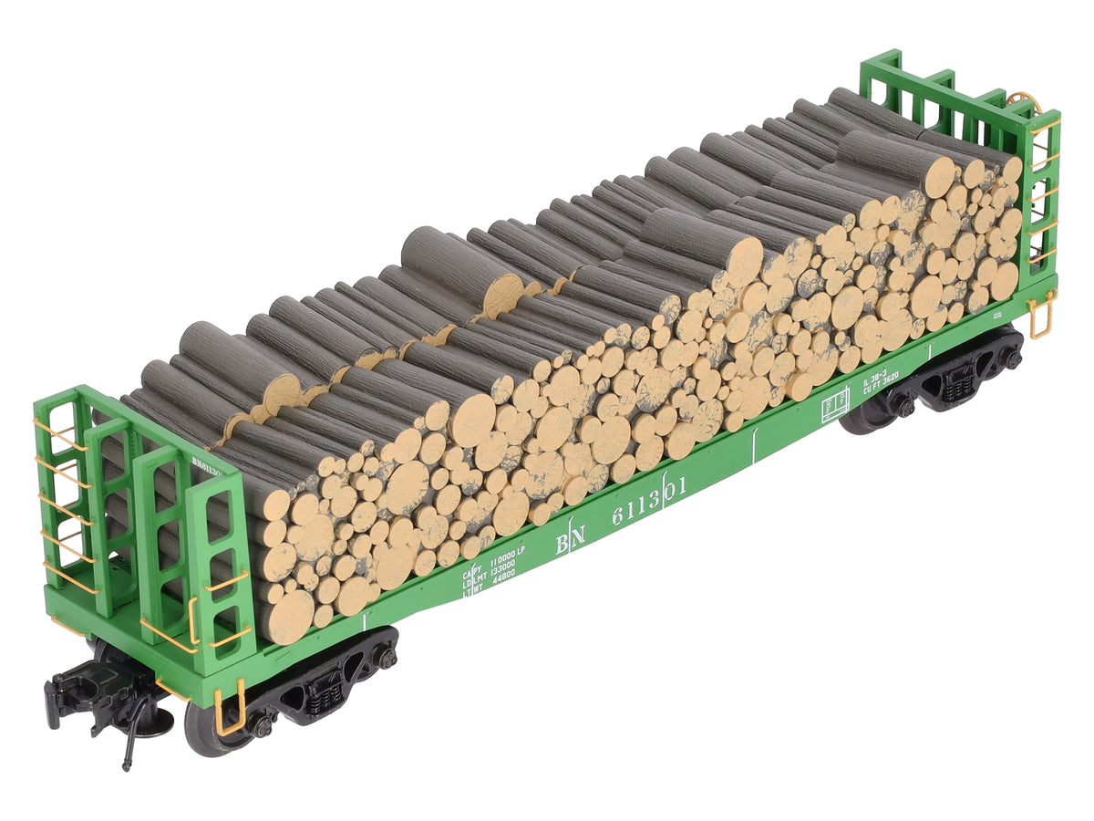 Atlas 6271-2 O Gauge Burlington Northern Pulpwood Flatcar #611301 (3-Rail) LN/Box
