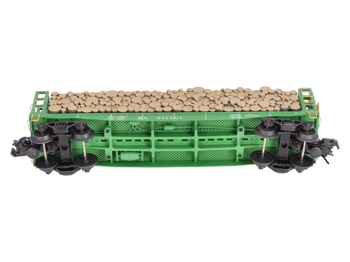 Atlas 6271-2 O Gauge Burlington Northern Pulpwood Flatcar #611301 (3-Rail) LN/Box