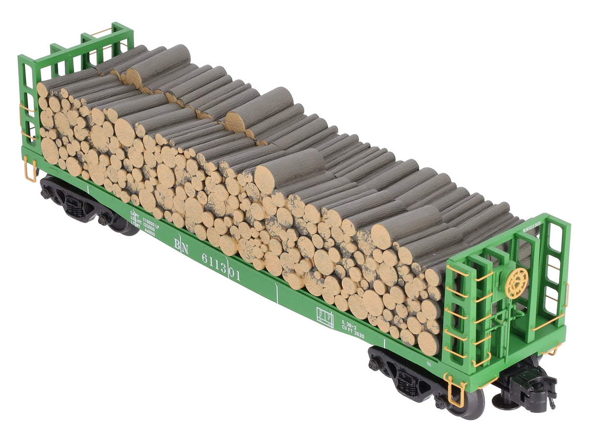 Atlas 6271-2 O Gauge Burlington Northern Pulpwood Flatcar #611301 (3-Rail) LN/Box