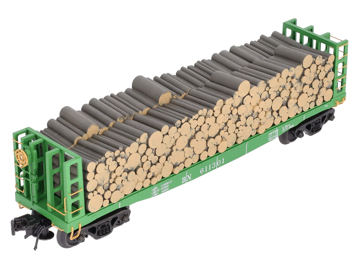Atlas 6271-2 O Gauge Burlington Northern Pulpwood Flatcar #611301 (3-Rail) LN/Box