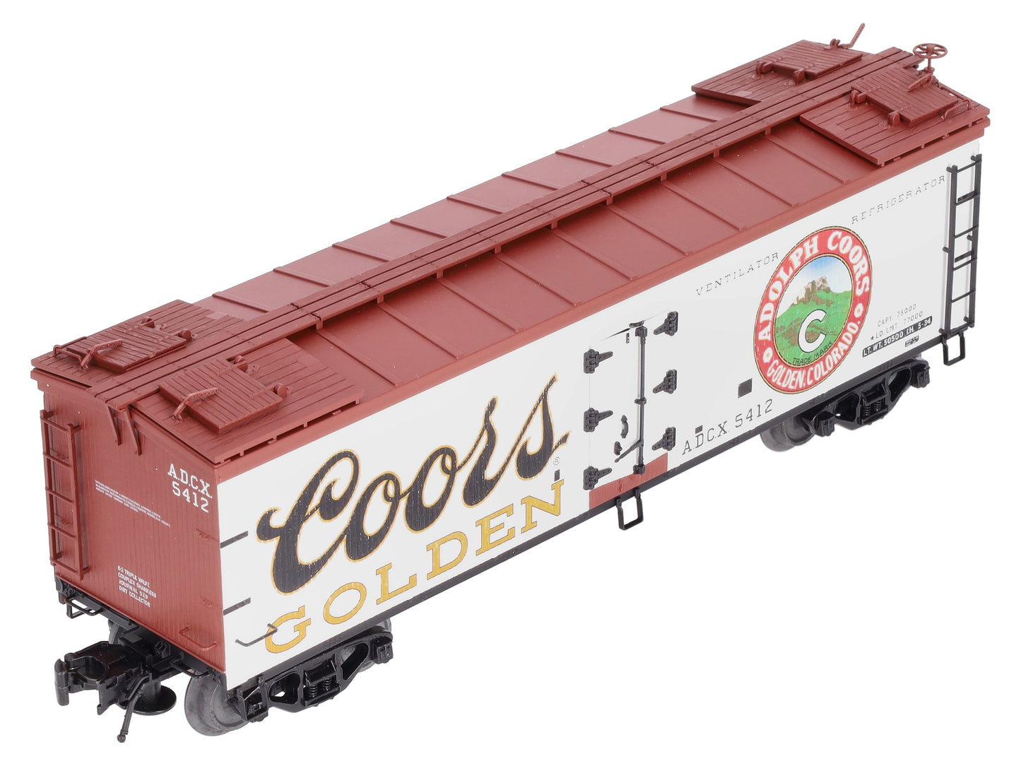 Atlas 8141-3 O Coors Beer 40' Wood Reefer Car #5412 (3 Rail) LN/Box