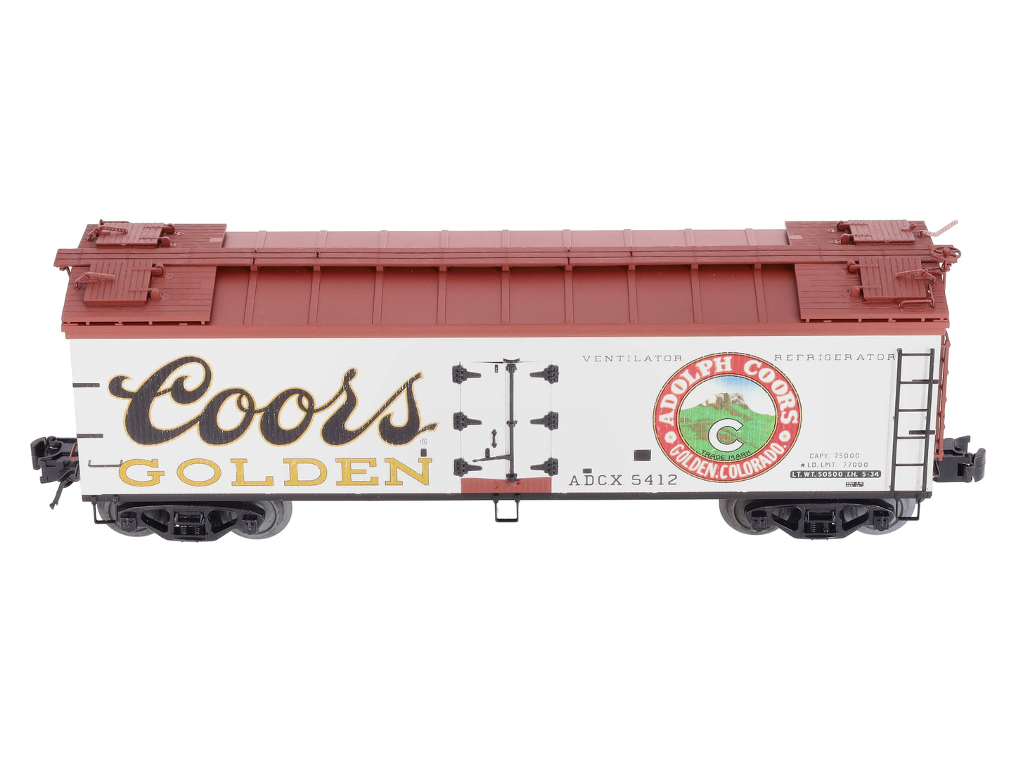 Atlas 8141-3 O Coors Beer 40' Wood Reefer Car #5412 (3 Rail) LN/Box
