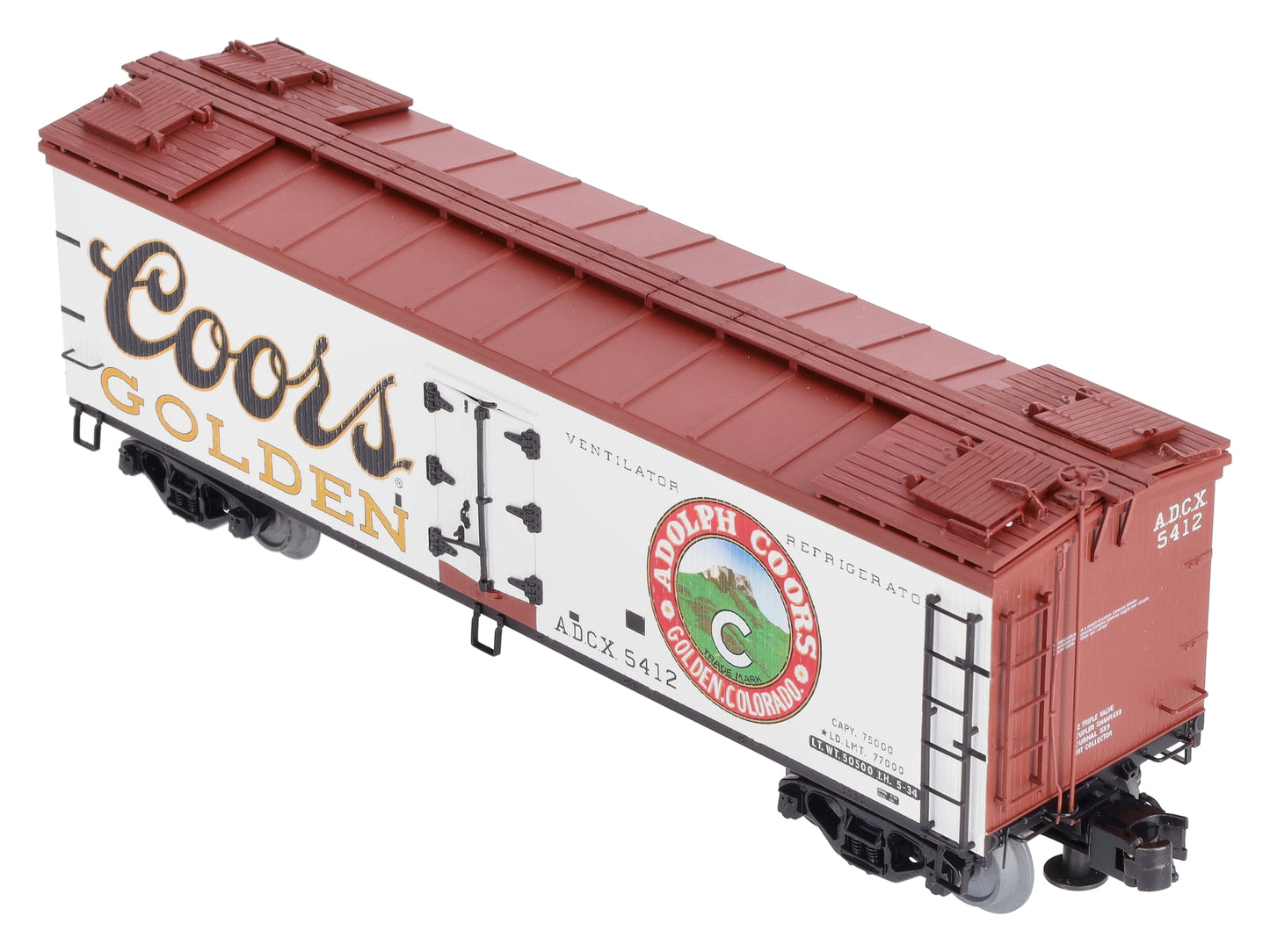 Atlas 8141-3 O Coors Beer 40' Wood Reefer Car #5412 (3 Rail) LN/Box