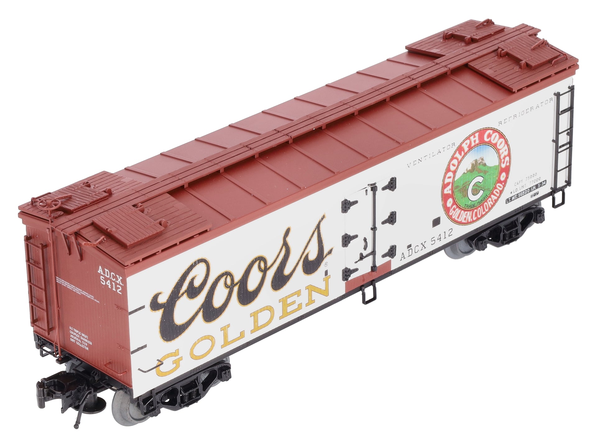 Atlas 8141-3 O Coors Beer 40' Wood Reefer Car #5412 (3 Rail) LN/Box