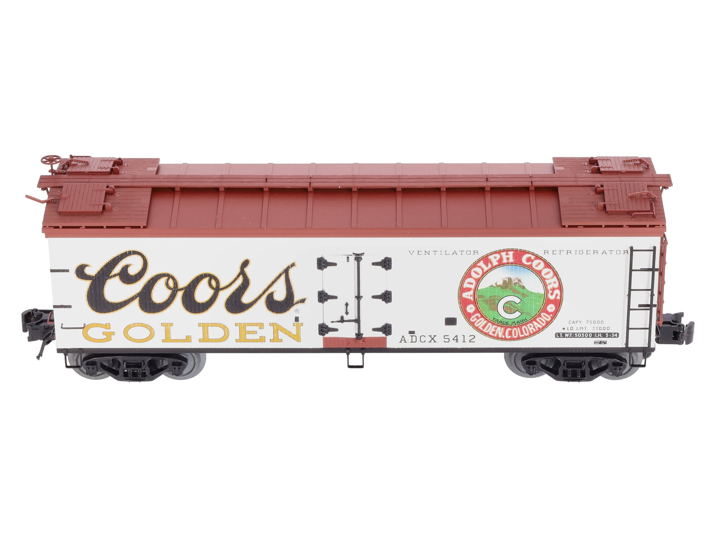 Atlas 8141-3 O Coors Beer 40' Wood Reefer Car #5412 (3 Rail) LN/Box