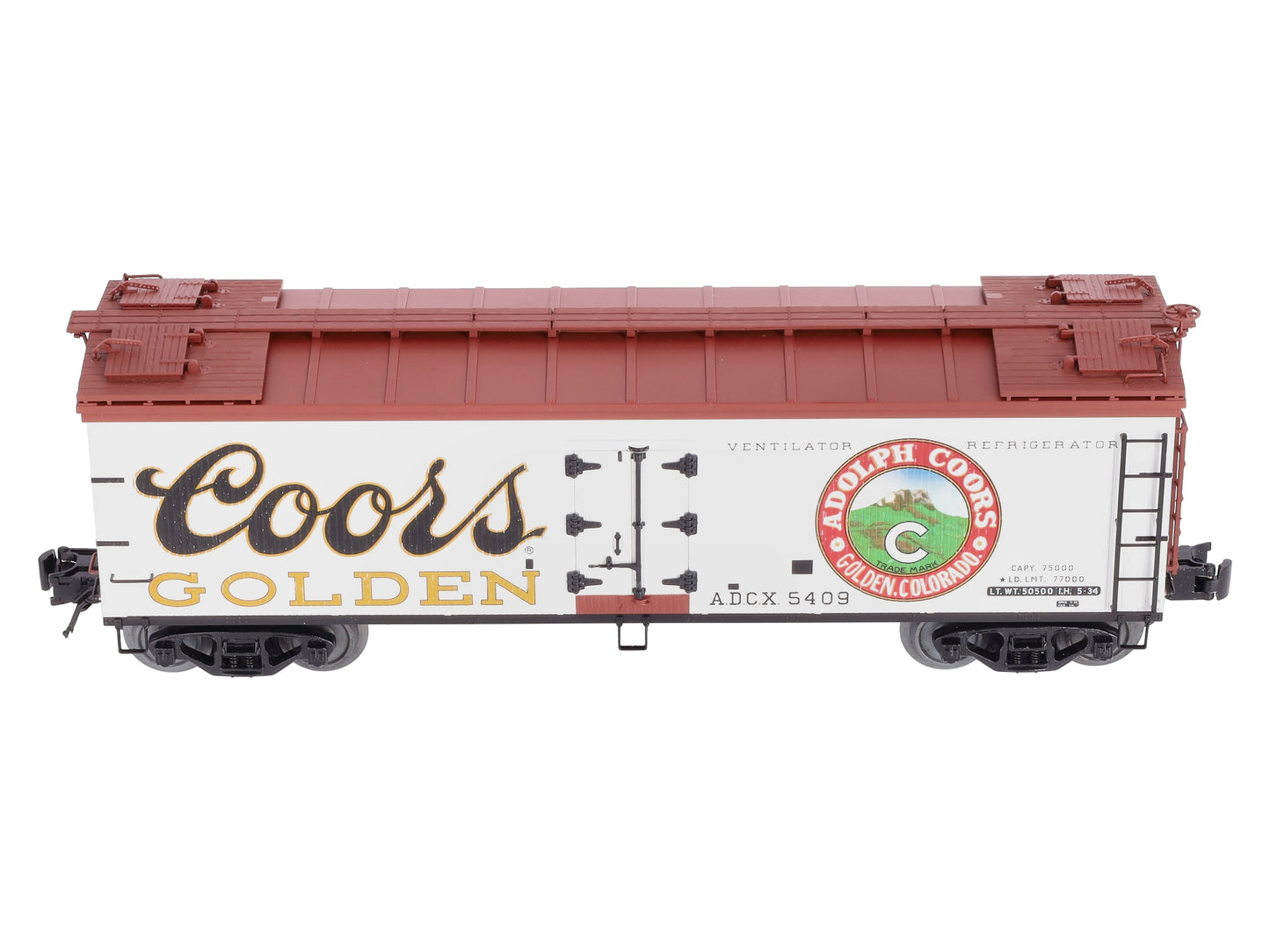 Atlas 8141-2 O Coors Beer Reefer Car #5409 (3 Rail) LN/Box