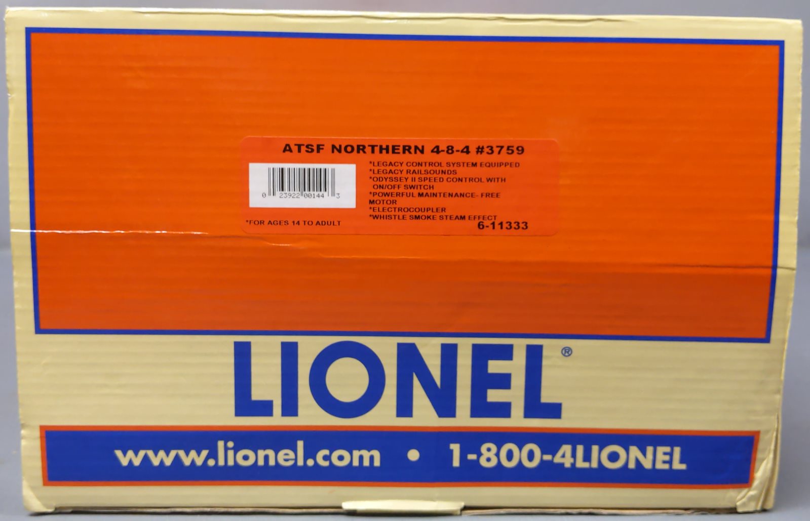 Lionel 6-11333 AT&SF 4-8-4 Northern Steam Locomotive & Tender #3759 w Legacy