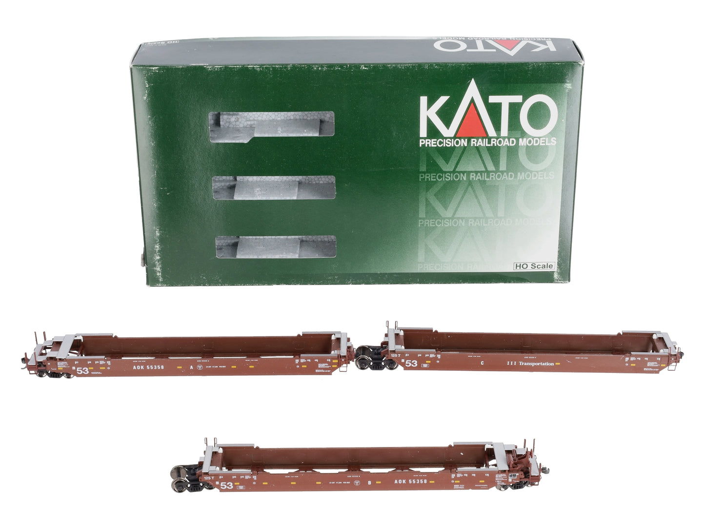 Kato 30-9036 HO Maxi-IV 53'Stack Car 3pk AOK #55358