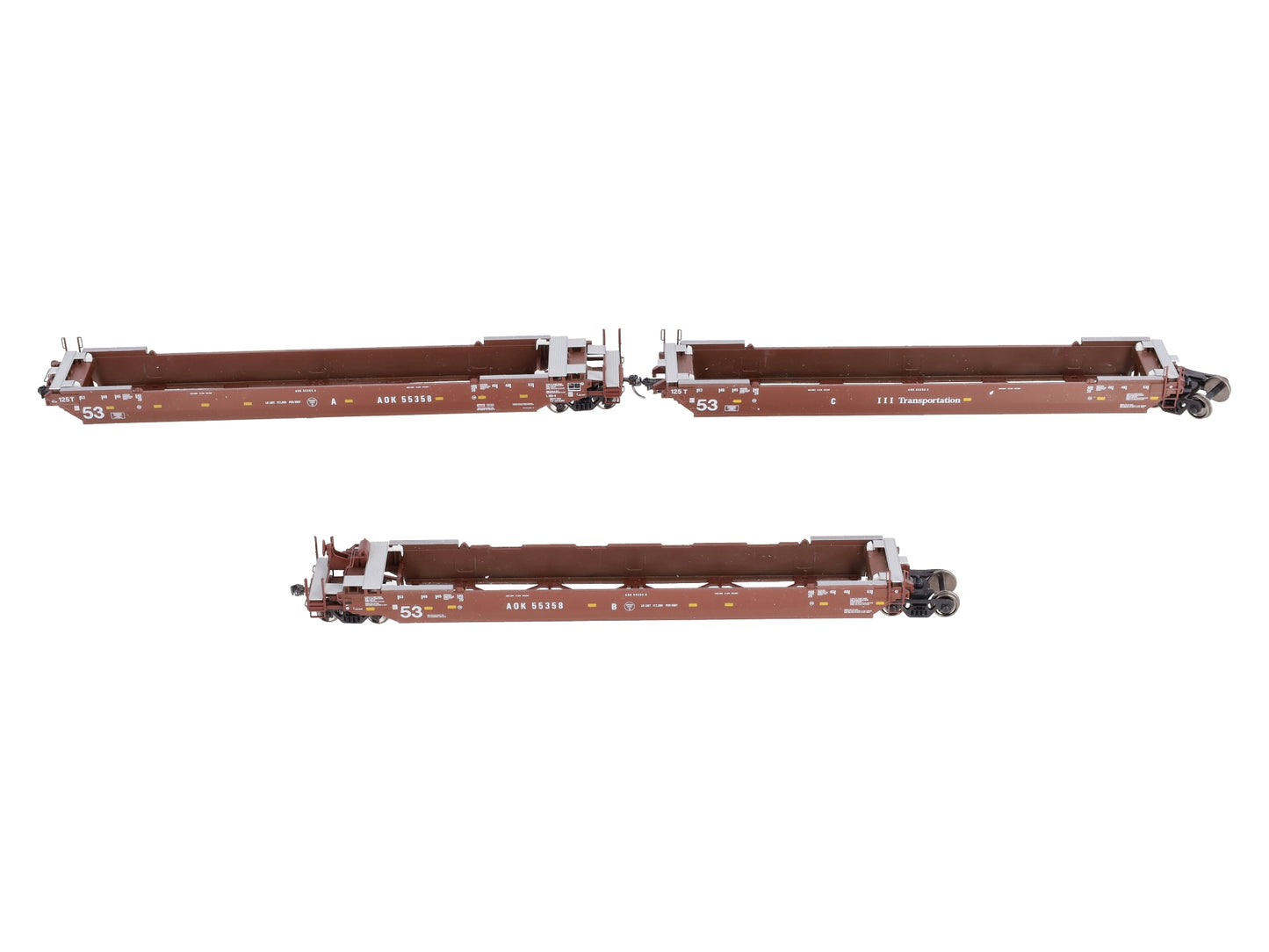 Kato 30-9036 HO Maxi-IV 53'Stack Car 3pk AOK #55358
