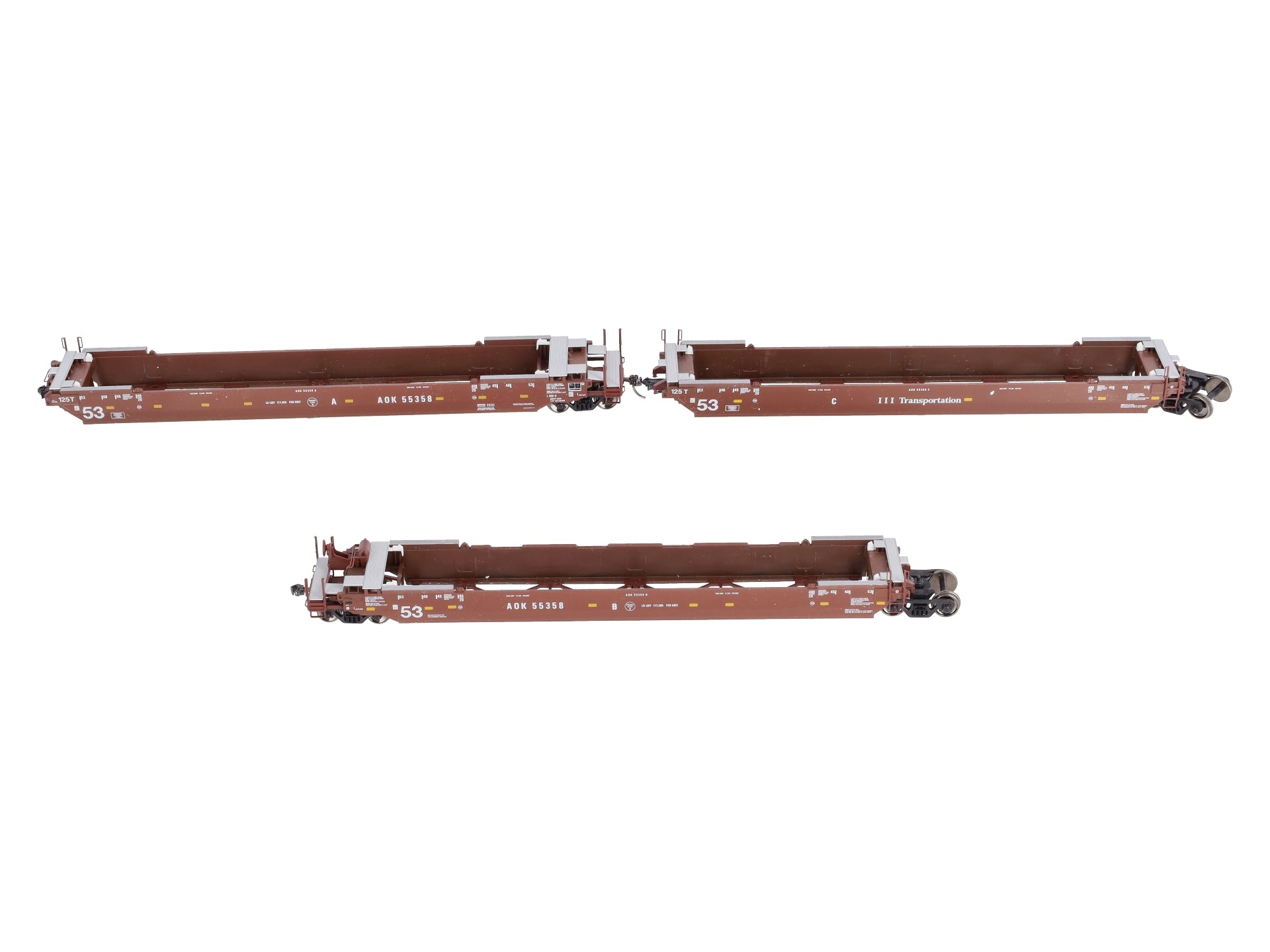Kato 30-9036 HO Maxi-IV 53'Stack Car 3pk AOK #55358
