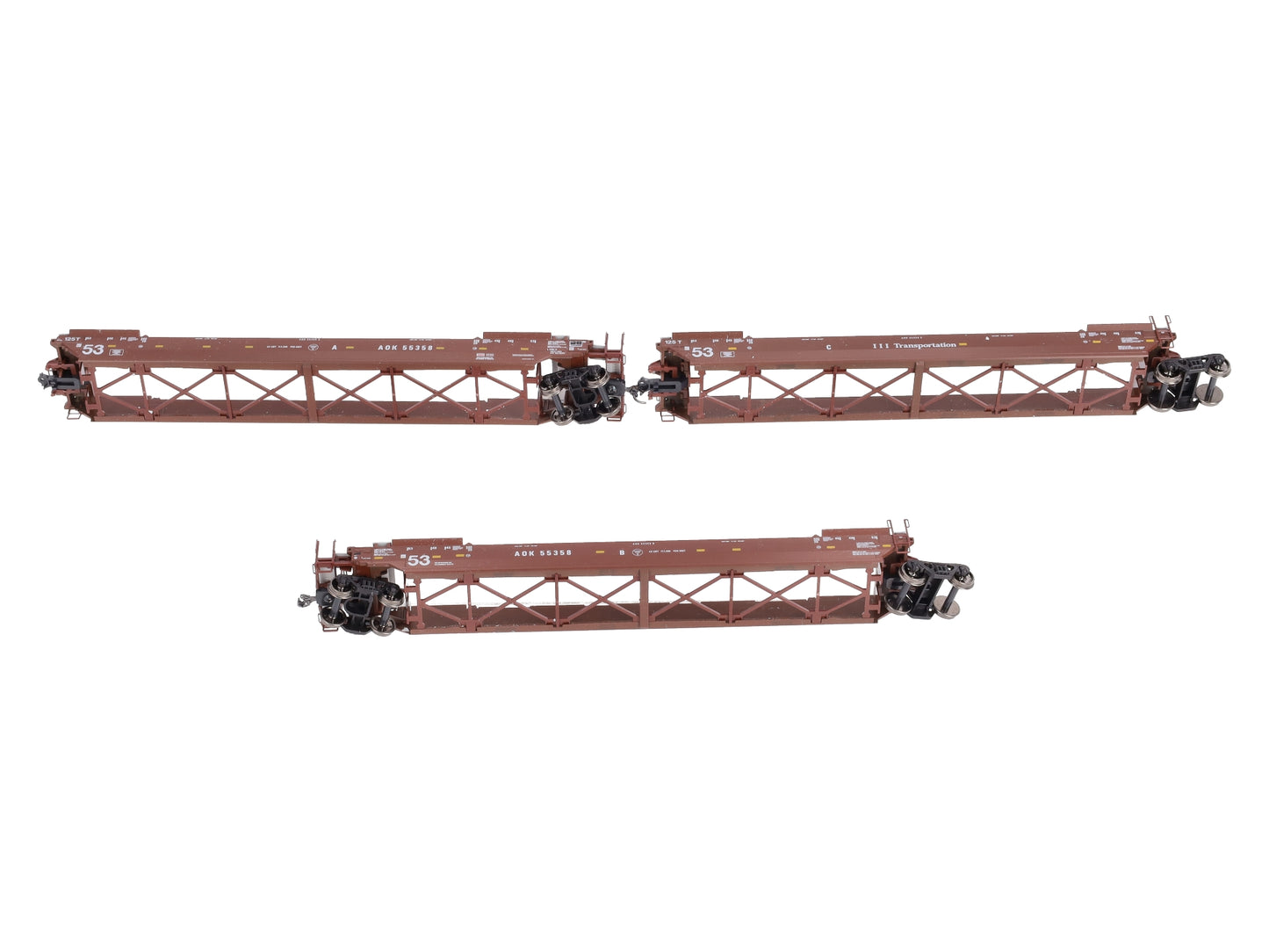 Kato 30-9036 HO Maxi-IV 53'Stack Car 3pk AOK #55358