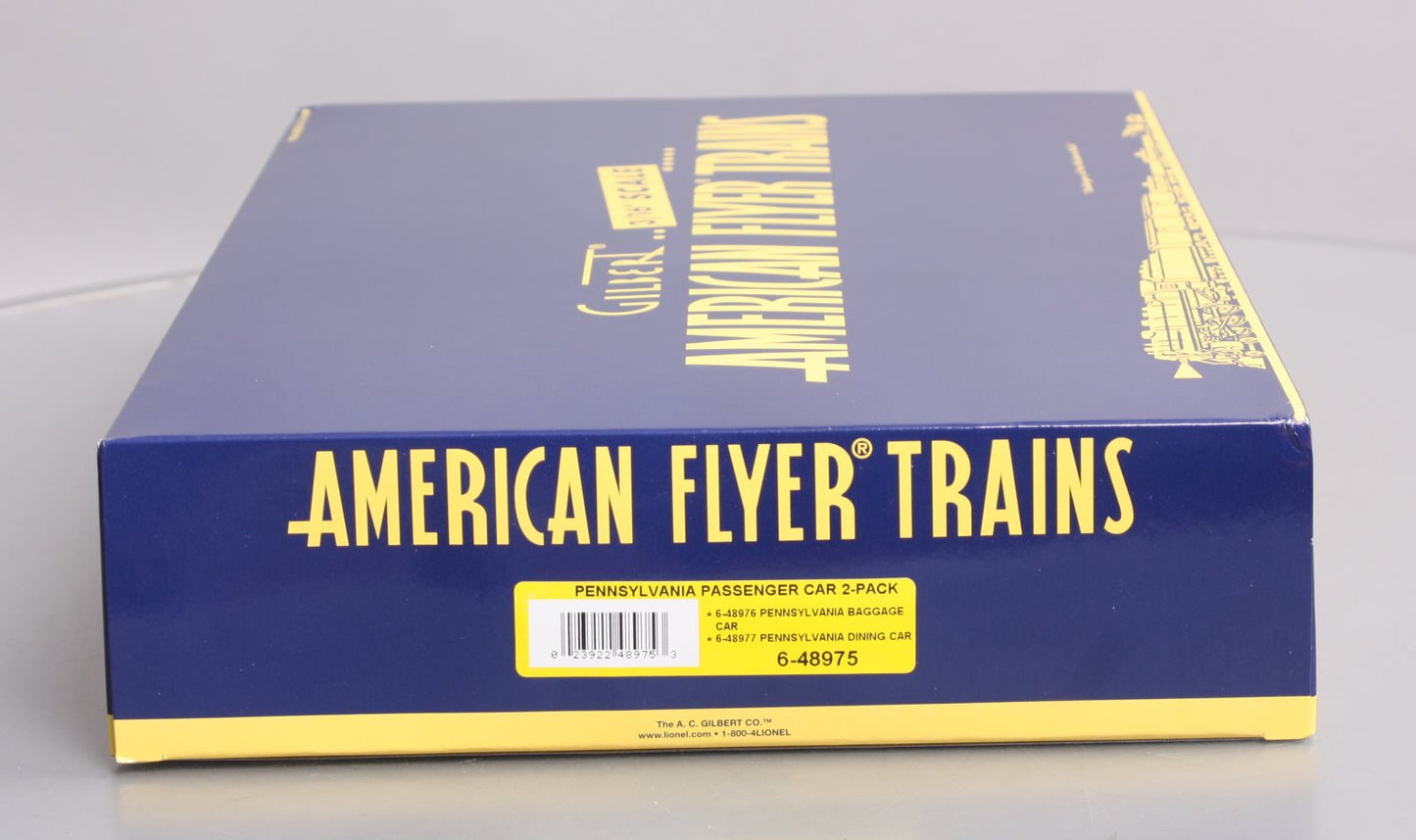 American Flyer 6-48975 S Scale Pennsylvania Railroad Passenger Set (Set of 2) NIB