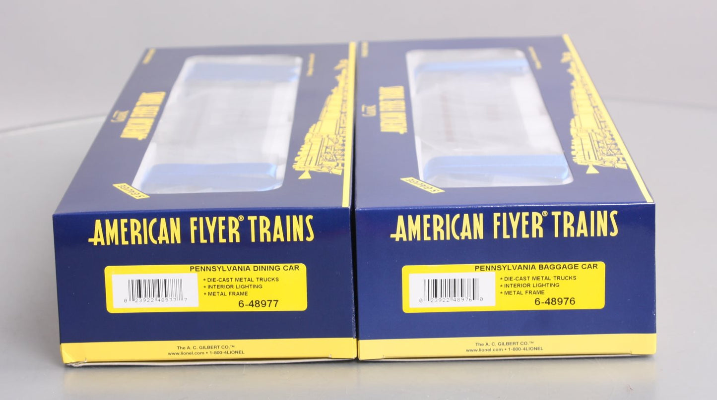 American Flyer 6-48975 S Scale Pennsylvania Railroad Passenger Set (Set of 2) NIB