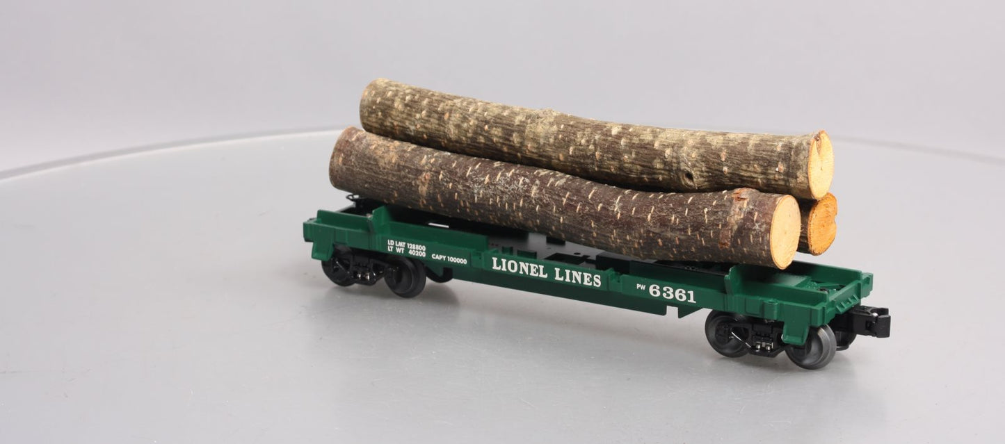 Lionel 6-39432 O PWC Flatcar w/ Logs LN/Box