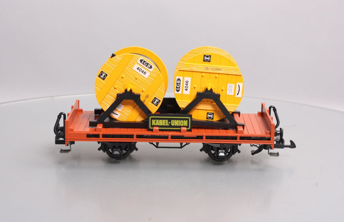 LGB 4002 G Scale Kabel Union Flatcar with Cable Reels LN/Box
