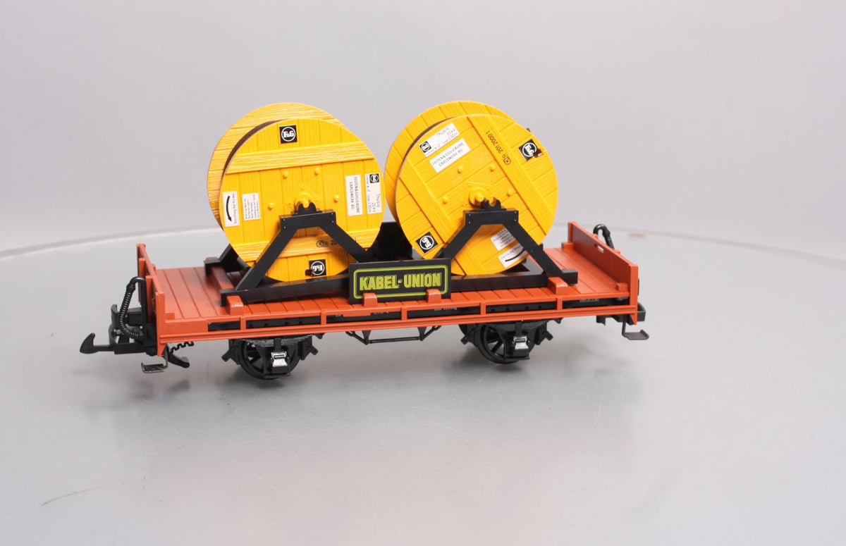 LGB 4002 G Scale Kabel Union Flatcar with Cable Reels LN/Box