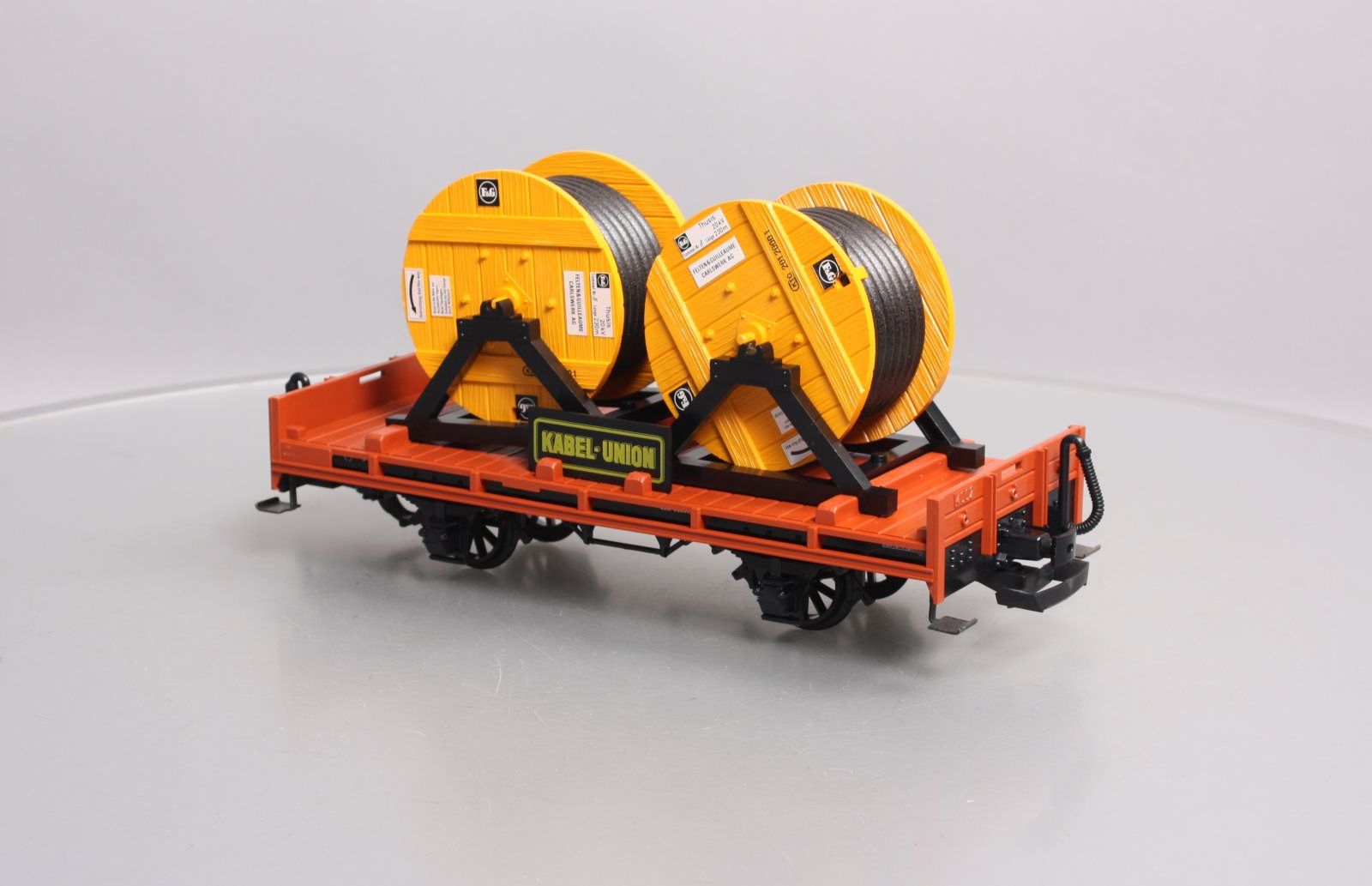 LGB 4002 G Scale Kabel Union Flatcar with Cable Reels LN/Box