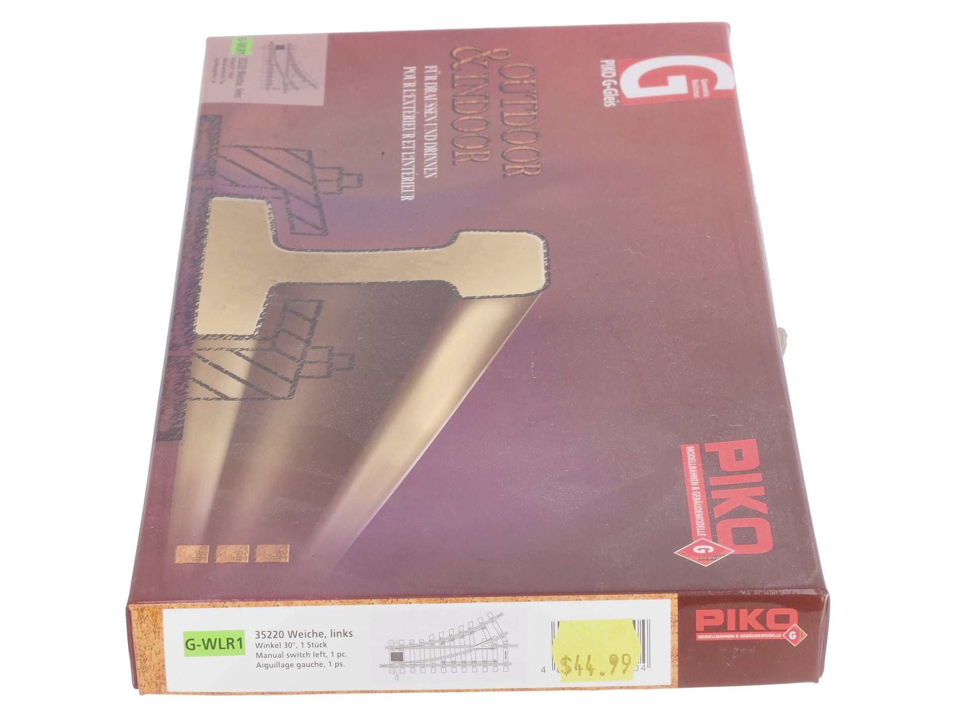 Piko 35220 G R1 30° Brass Left Hand Manual Switch Turnout