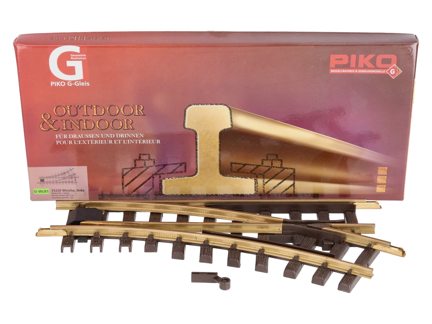 Piko 35220 G R1 30° Brass Left Hand Manual Switch Turnout