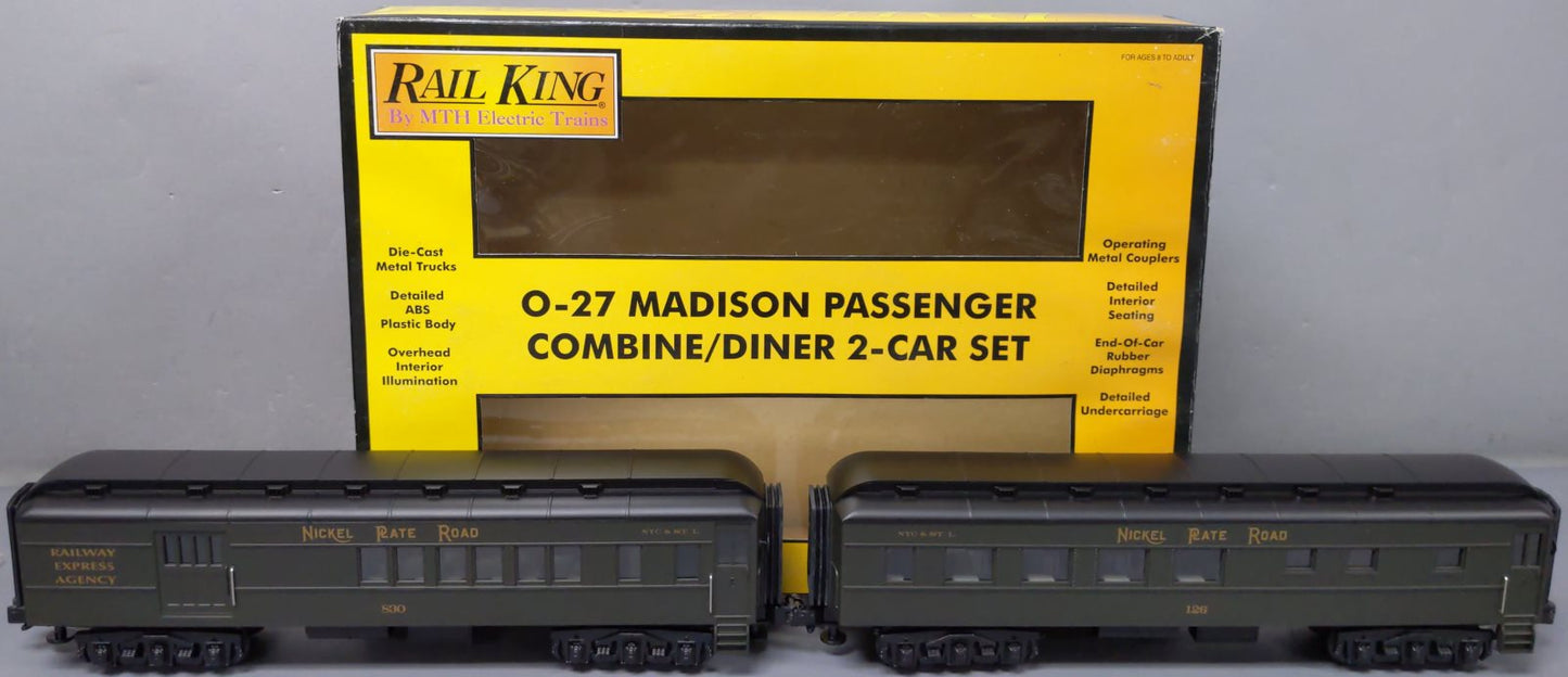 MTH 30-6245 O Nickel Plate Road Madison Combo/Diner Set (Set of 2) NIB