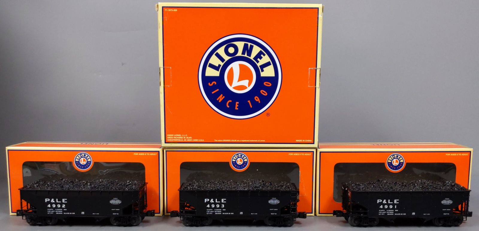 Lionel 6-21873 O Gauge Pittsburg & Lake Erie Offset Hopper Cars (Set of 3)