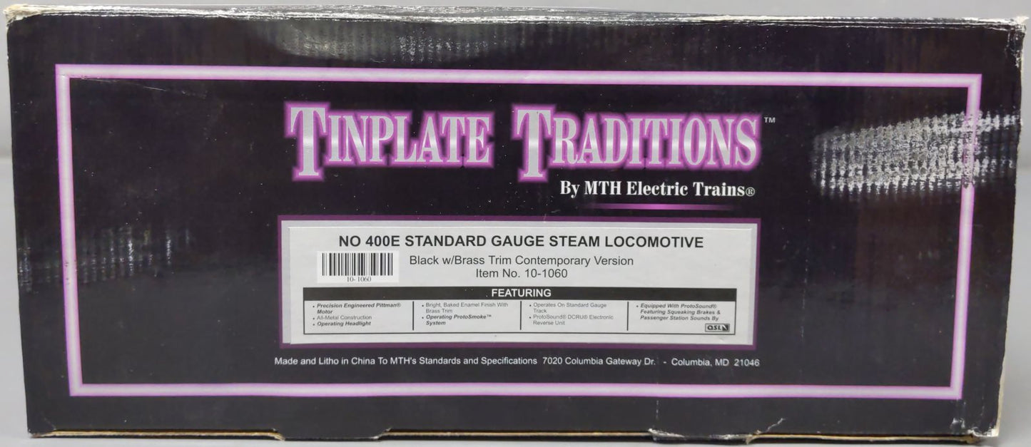 MTH 10-1060 Std Gauge NYC Tinplate 400E Steam Locomotive and Tender w/PS1 LN/Box